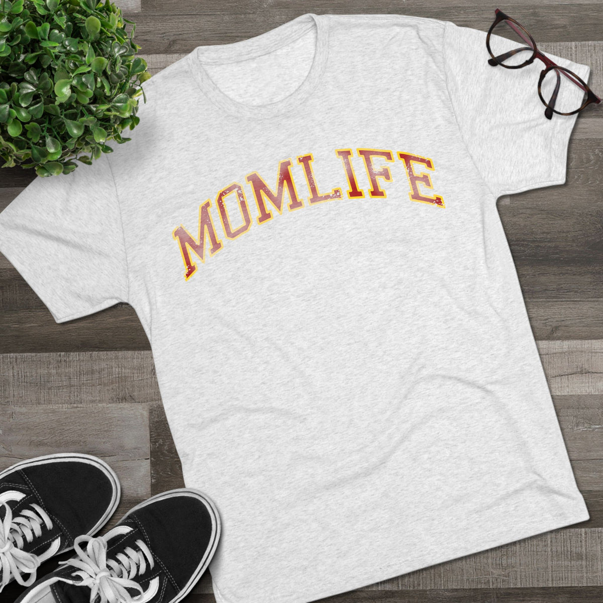 RED and GOLD Football Mom Shirt - Bun Maternity & Mama