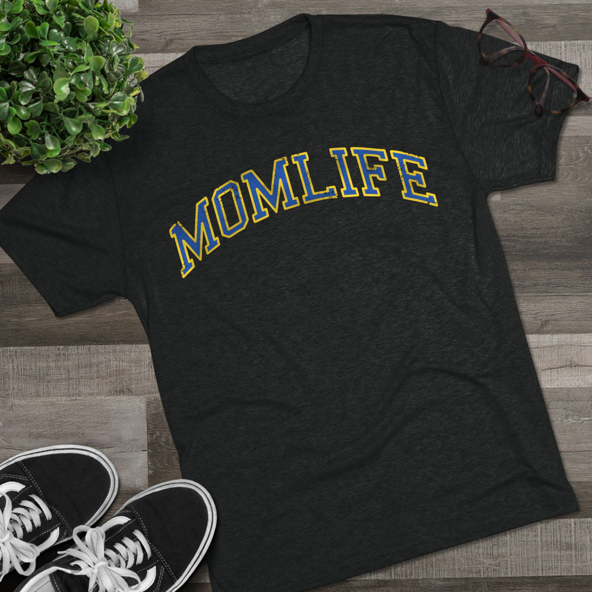 BLUE and GOLD Football Mom Shirt - Bun Maternity & Mama