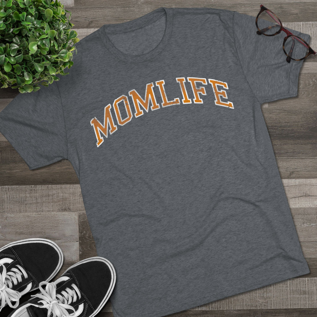 ORANGE and WHITE Football Mom Shirt - Bun Maternity & Mama